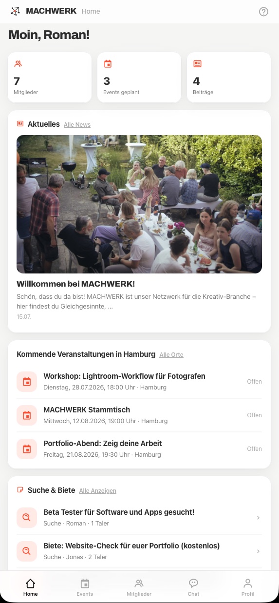 MACHWERK App auf dem Smartphone